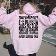 Somewhere Over The Rainbow-メンズ レディース キッズ バタフライ レディース オーバーサイズ パーカー バックプリント Light Pink