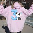 キッズ 女の子 男の子 キッズ 3 歳の誕生日 パンダ バースデー レディース オーバーサイズ パーカー バックプリント Light Pink