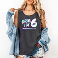 6th Birthday Boy Bro I'm 6 Year Old Baseball Ice Cream Drip Comfort Colors Tank Top Pepper