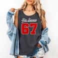 Number 67 Numbered Six Seven Baseball Jersey Style Team 67 Comfort Colors Tank Top Pepper