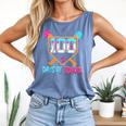 100 Days Of School Baseball Ice Cream Drip 100th Day School Comfort Colors Tank Top Blue Jean