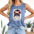 Baseball Mom Messy Bun Hair Player Mom Comfort Colors Tank Top Blue Jean