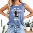Baseball Mom My Son Will Be Waiting For You At Home Premium Tri-Blend Comfort Colors Tank Top Blue Jean