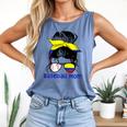 Colombia Baseball Mom Messy Bun Comfort Colors Tank Top Blue Jean