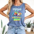 Stepdad Of The Birthday Boy Baseball Football Colorful Comfort Colors Tank Top Blue Jean