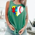 Autism Baseball Heart Autism Puzzle Baseball Mom Comfort Colors Tank Top Violet