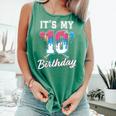 Baseball 10 Year Old Ice Cream Drip 10th Birthday Boys Comfort Colors Tank Top Violet