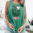 My Heart Is On That Field Ball Nana Baseball Mom Comfort Colors Tank Top Violet