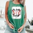 My Heart Is On That Field Baseball Mom Momm Comfort Colors Tank Top Violet