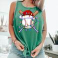 Santa Sports Christmas Baseball Player Comfort Colors Tank Top Violet Santa Sports Christmas Baseball Player Comfort Colors Tank Top Violet