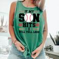 If My Son Hits I Will Yell Loud Baseball Mom Comfort Colors Tank Top Violet