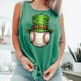 St Patricks Day Baseball Player Leprechaun Hat Men Boys Kids Comfort Colors Tank Top Violet