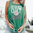 Strike Out Breast Cancer Baseball Warrior Comfort Colors Tank Top Violet Strike Out Breast Cancer Baseball Warrior Comfort Colors Tank Top Violet