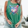 Valentines Baseball Heart Dripping Ice Cream Gen Z Alpha Comfort Colors Tank Top Violet