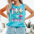 100 Days Of School Boys Kids 100th Day Of School Baseball Comfort Colors Tank Top Light Green