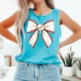 Baseball Coquette Bow Cute Baseball Game Comfort Colors Tank Top Light Green