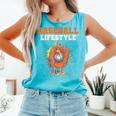 Baseball Lifestyle Ice Cream Drip Baseball Glove Crossed Bat Comfort Colors Tank Top Light Green