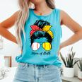 Baseball Mom Softball Mom Of Both Messy Bun Mother's Day Comfort Colors Tank Top Light Green Baseball Mom Softball Mom Of Both Messy Bun Mother's Day Comfort Colors Tank Top Light Green