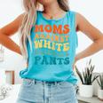 Baseball Moms Against Baseball Pants Groovy Softball Comfort Colors Tank Top Light Green