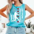 Baseball Silhouette Heart USA Flag Hearts American Boys Kids Comfort Colors Tank Top Light Green