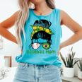 Brazil Baseball Mom Messy Bun Comfort Colors Tank Top Light Green Brazil Baseball Mom Messy Bun Comfort Colors Tank Top Light Green