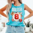 Bruh I'm 8 Baseball 8th Birthday Sports 8 Year Old Boy Comfort Colors Tank Top Light Green