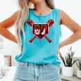 Chocolate 67 Drip Baseball Valentine Love Sports Comfort Colors Tank Top Light Green