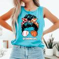 Grandma Life Basketball And Baseball Mom Funny Comfort Colors Tank Top Light Green