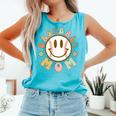 Happy Baseball Mom Groovy Retro Floral Smiling Face Comfort Colors Tank Top Light Green Happy Baseball Mom Groovy Retro Floral Smiling Face Comfort Colors Tank Top Light Green