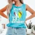 It's My 13th Birthday Baseball Softball Heart 13 Year Old Comfort Colors Tank Top Light Green It's My 13th Birthday Baseball Softball Heart 13 Year Old Comfort Colors Tank Top Light Green