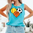 Mom Sports Heart Soccer Basketball Baseball Softball Comfort Colors Tank Top Light Green Mom Sports Heart Soccer Basketball Baseball Softball Comfort Colors Tank Top Light Green