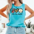 Peace Love Baseball Mom Leopard Print Cheetah Pattern Comfort Colors Tank Top Light Green Peace Love Baseball Mom Leopard Print Cheetah Pattern Comfort Colors Tank Top Light Green