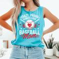 Proud Baseball Mom For Women Mom Baseball Mama Comfort Colors Tank Top Light Green