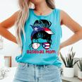 Puerto Rico Baseball Mom Messy Bun Boricua Comfort Colors Tank Top Light Green