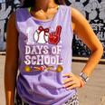 100 Days Of School Cute Bow Baseball Boy Girl Teacher Comfort Colors Tank Top Lagoon