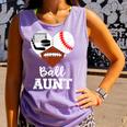 Ball Aunt Heart Football Baseball Hockey Game Day Comfort Colors Tank Top Lagoon