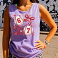 Six Seven Baseball Lover Sports Red Heart Bow Valentine Girl Comfort Colors Tank Top Lagoon