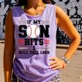 If My Son Hits I Will Yell Loud Baseball Mom Comfort Colors Tank Top Lagoon