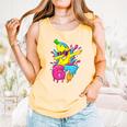 67 Dabbing Banana Baseball 6 7 Dripping Ice Cream Meme Comfort Colors Tank Top Grey