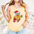 Christmas Gingerbread Man Baseball Player Catcher Comfort Colors Tank Top Grey Christmas Gingerbread Man Baseball Player Catcher Comfort Colors Tank Top Grey