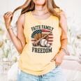Faith Family Freedom Patriotic Christian Baseball Game Day Comfort Colors Tank Top Grey