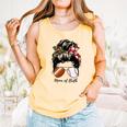 Football Mom Baseball Mom Of Both Messy Bun Mother's Day Premium Tri-Blend Comfort Colors Tank Top Grey