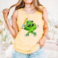 Lucky Shamrock Playing Baseball St Patrick's Kids Boys Comfort Colors Tank Top Grey