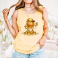 Melting Baseball Mascot Slugger Bat Cap Cartoon Comfort Colors Tank Top Grey