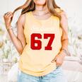 Number 67 Numbered Six Seven Baseball Jersey Style Team 67 Comfort Colors Tank Top Grey