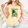 One Lucky Baseball Mom St Patricks Day One Lucky Mom Women Comfort Colors Tank Top Grey