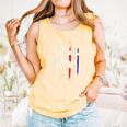 Patriotic Baseball Catcher American Flag Sports Tee Comfort Colors Tank Top Grey