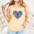 Primitive Patriotic American Baseball Mom Softball Dingers Comfort Colors Tank Top Grey