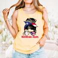 Puerto Rico Baseball Mom Messy Bun Boricua Comfort Colors Tank Top Grey