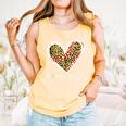 Softball Baseball Mom Valentine Leopard Heart Mother's Day Comfort Colors Tank Top Grey
